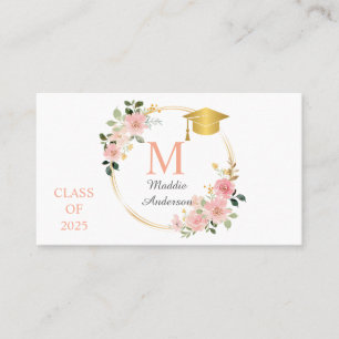 Cartão de visita de Graduação Floral
