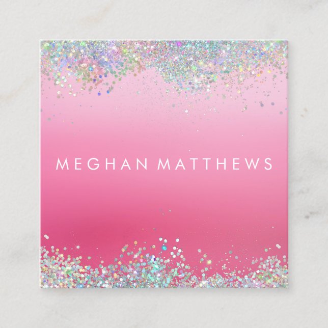 Cartão de visita de Gráfico Quadrado de Bela Rosa  (Frente)