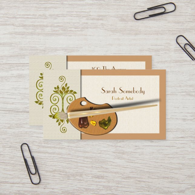 Cartão de visita de Gráficos da Paleta de Artistas (Frente/Verso In Situ)