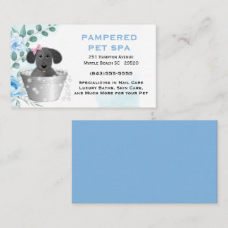 Cartão de visita de Grafo Azul-Pet-Groomer