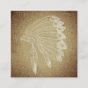 Cartão de visita de Headdress nativo americano