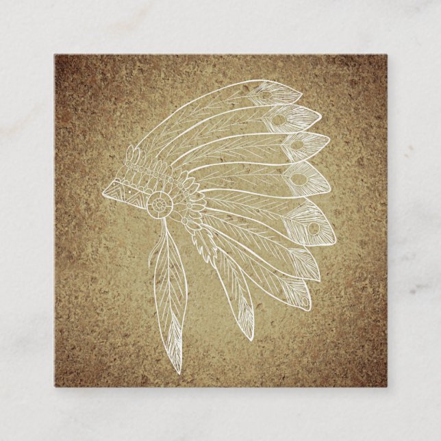 Cartão de visita de Headdress nativo americano (Frente)