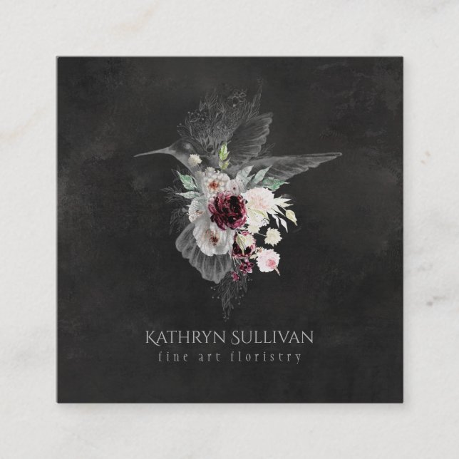 Cartão de visita de Humira Floral Escura (Frente)