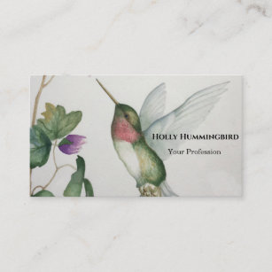 Cartão de visita de Hummingbird Throed Ruby