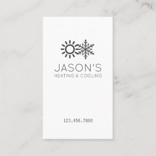Cartão de visita de HVAC Moderno de Aquecimento e 