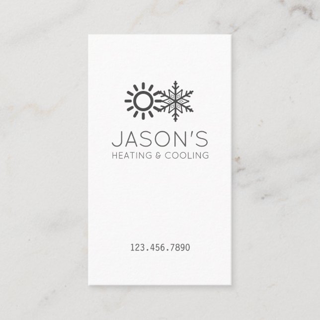 Cartão de visita de HVAC Moderno de Aquecimento e  (Frente)