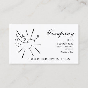 Cartão de Visita de Igreja com Logotipo de Pombo
