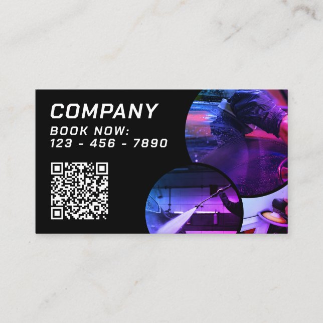 Cartão de visita de imagens de serviços de detalha (Frente)