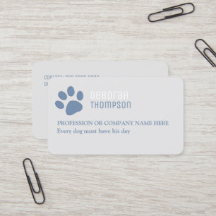 Cartão de visita de Impressão de Pet Lover Dog Paw
