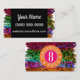 Cartão de visita de impressão digital pente-leopar