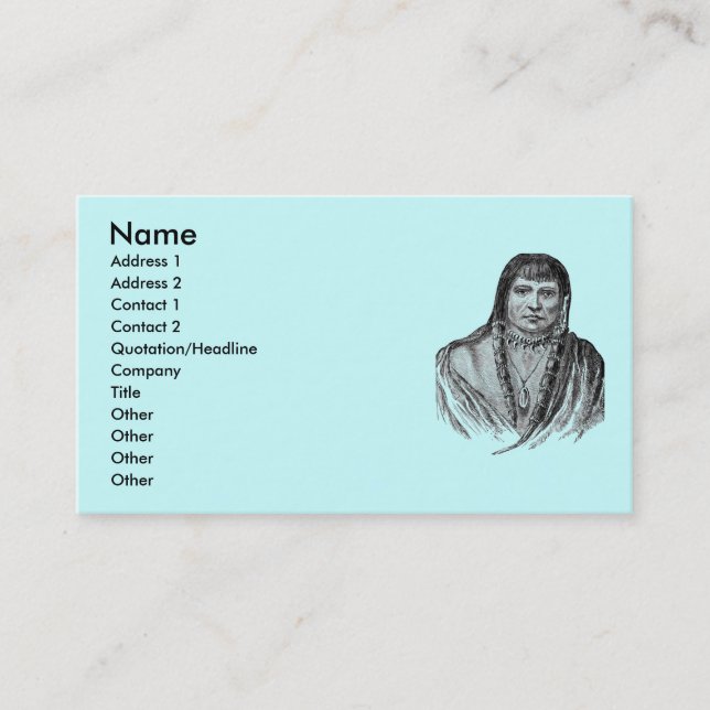 Cartão de visita de índios americanos (Frente)