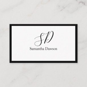 Cartão de visita de Iniciais Elegantes Simples 