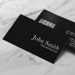 Cartão de visita de instrutor de código QR preto