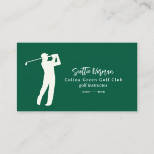 Cartão de Visita de Instrutor de Golfe Verde