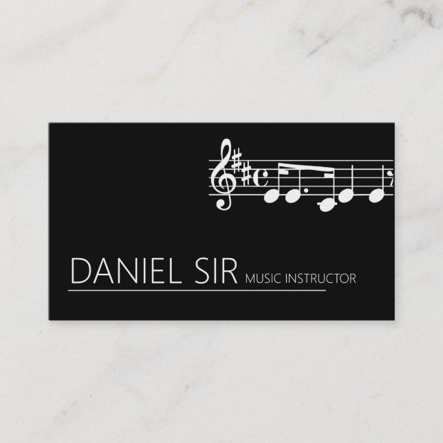 Cartão de visita de Instrutor de Música Profission (Frente)