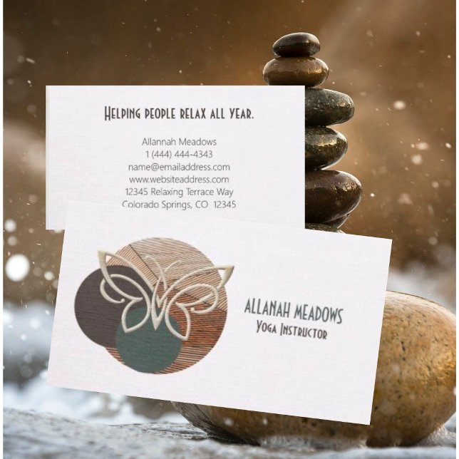 Cartão de Visita de Ioga de Bambu Borboleta Minima (Criador carregado)