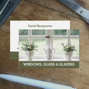 Cartão de visita de janelas e vidros.