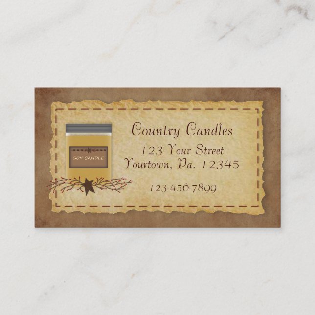 Cartão de visita de Jar Candle (Frente)