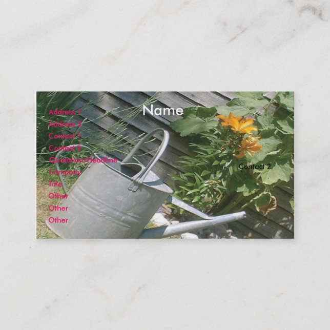 Cartão de visita de jardim (Frente)