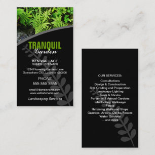 Cartão de visita de jardim paisagístico