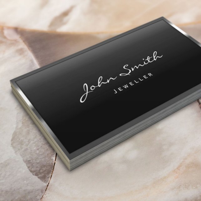 Cartão de visita de joias de borda metálica legal (Criador carregado)