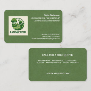 Cartão de visita de Landscaper profissional modern
