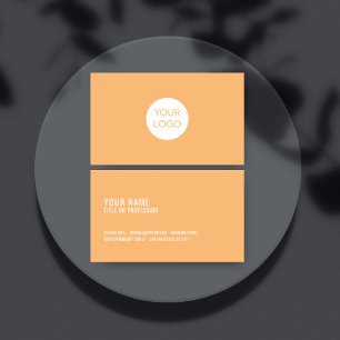Cartão de visita de Laranja Moderno com Logotipo  