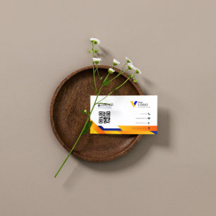 Cartão de visita de Laranja Simples Elegante