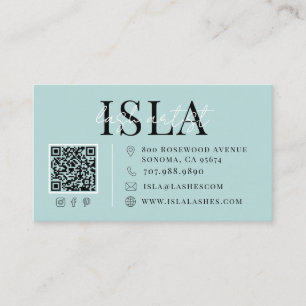 Cartão de Visita de Lash Artist Aqua Blue