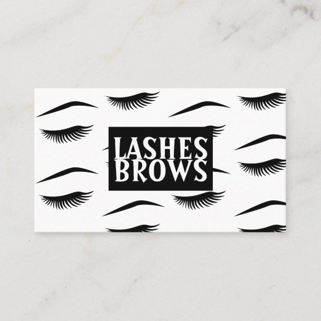Cartão de visita de Lashes & Brows Modernos (Frente)