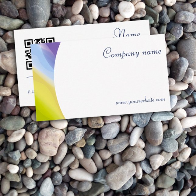 Cartão de visita de lavanda de código QR abstrato  (Criador carregado)