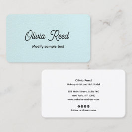 Cartão de visita de Leather Azul Azul-Aqua-Cuja