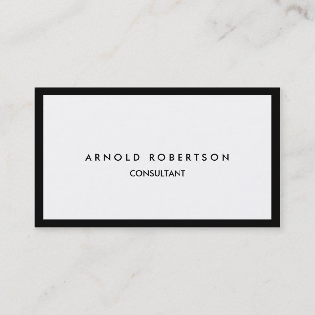 Cartão de visita de limite preto branco (Frente)