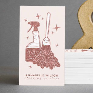Cartão de visita de Limpeza Profissional de Maid &