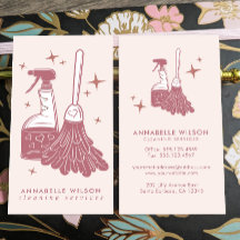 Cartão de visita de Limpeza Profissional de Maid &