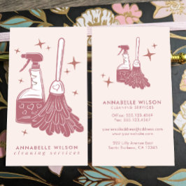 Cartão de visita de Limpeza Profissional de Maid &