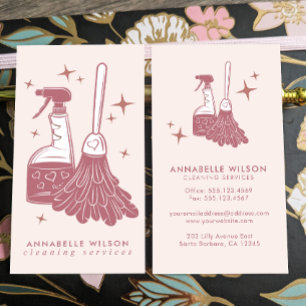 Cartão de visita de Limpeza Profissional de Maid &