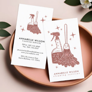 Cartão de visita de Limpeza Profissional de Maid 
