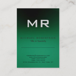 Cartão de visita de Limpeza Verde e Monograma Mode