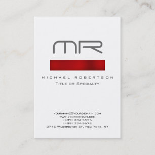 Cartão de visita de Limpeza Vermelha do Monograma 