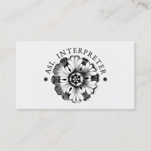 Cartão de visita de Língua de Sinais Americana