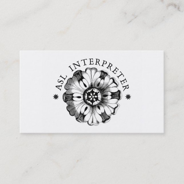 Cartão de visita de Língua de Sinais Americana (Frente)