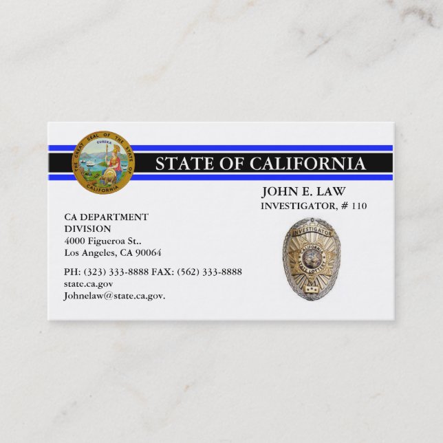 Cartão de visita de linha azul fina para LEO (Frente)