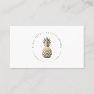 Cartão de visita de logotipo de abacaxi Dourado c