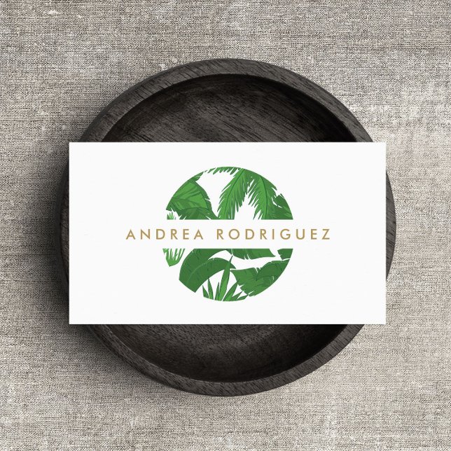Cartão de visita de Logotipo do Círculo de Folhas  (Criador carregado)