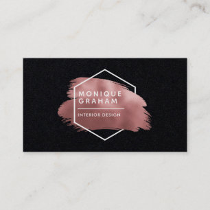 Cartão de visita de logotipo Dourado Rosa