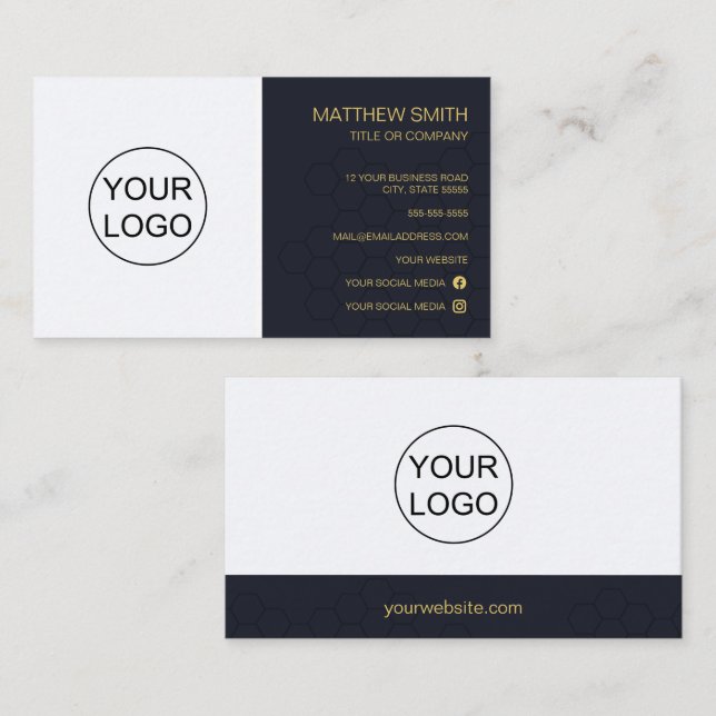 Cartão de visita de Logotipo Personalizado Elegant (Frente/Verso)
