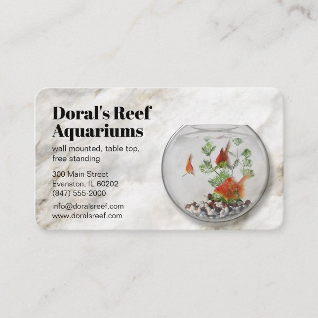 cartão de visita de loja aquário (Frente)