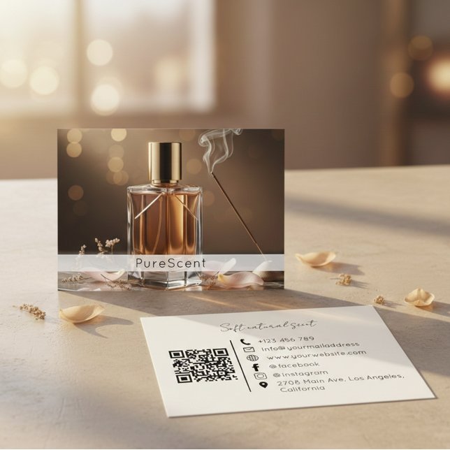 Cartão de Visita de Loja de Fragrâncias Código QR  (Criador carregado)