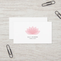 Cartão de visita de lótus rosa simples minimalista